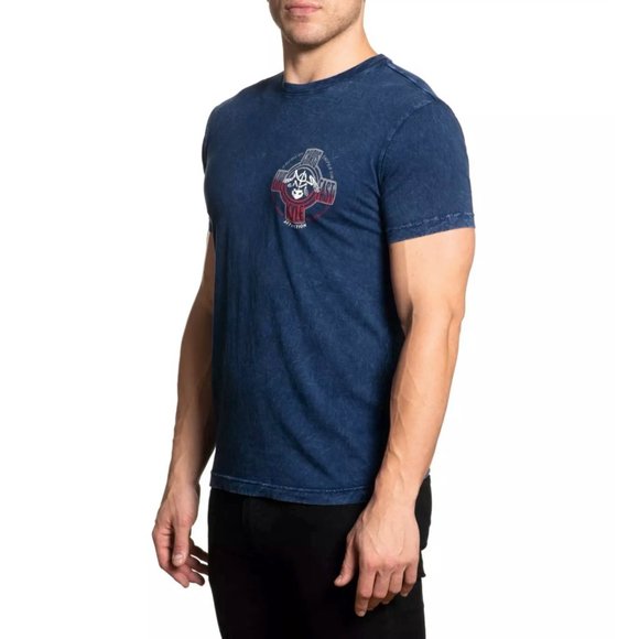 AFFLICTION Men's T-Shirt S/S CK CROSSED TEE Black - Picture 12 of 13